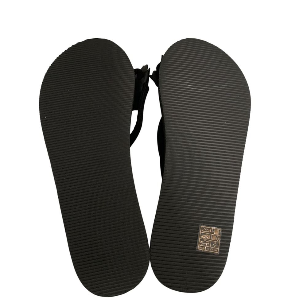 Hengde Womens Flip Flop Sandals Size US 9 EU 40 Black Floral Beach Summer - Picture 3 of 4